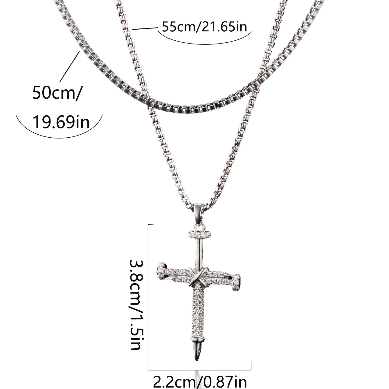 2pcs Luxurious Layered Necklace Set with Zircon